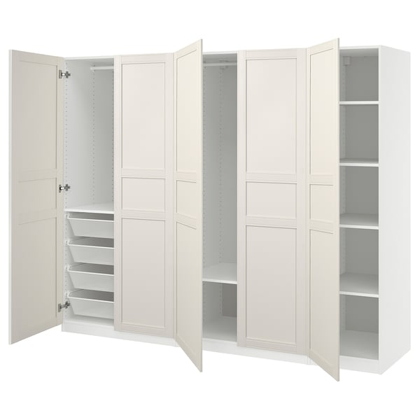 PAX / FLISBERGET Garderobskombination, vit/off-white, 250x60x201 cm