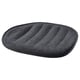 Svart oval sittdyna, mjuk återvunnen polyester, halkskydd, bekväm stolspassform.