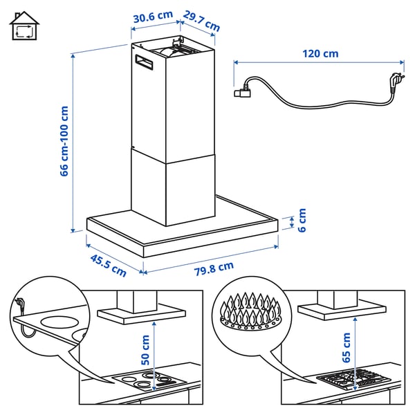 Illustration med mått för produkten: RÄFSEBO.