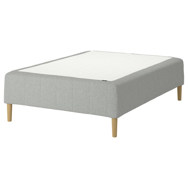 RÅHOLMAR Resårbtn m pocketresårkärna 5 zoner, inkl ben medium fast/Tibbleby beige/grå, 120x200 cm