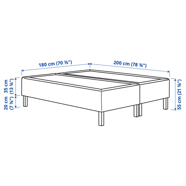 RÅHOLMAR Resårbtn m pocketresårkärna 5 zoner, inkl ben och bäddmadrass fast/Tibbleby beige/grå Nordberget, 180x200 cm