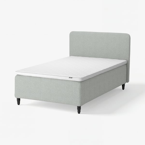 RISHÖJDEN Resårbtn m pocketresårkärna 7 zoner, inkl ben, bäddmadrass och sänggavel medium fast/Tibbleby beige/grå Nyläget, 140x200 cm