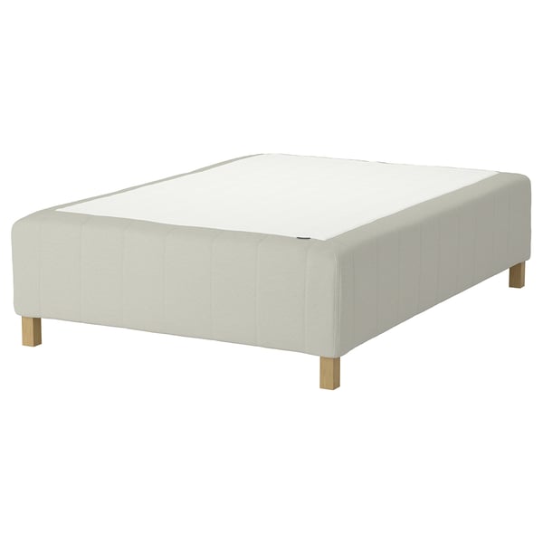 RISHÖJDEN Resårbtn m pocketresårkärna 7 zoner, inkl ben medium fast/Knisa ljusbeige, 120x200 cm