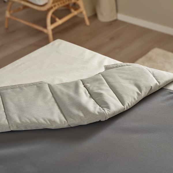 RISHÖJDEN Resårbtn m pocketresårkärna 7 zoner, inkl ben medium fast/Knisa ljusbeige, 120x200 cm