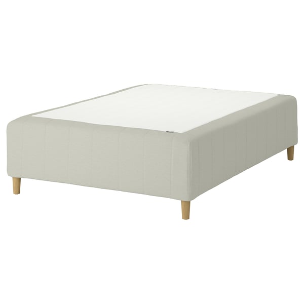 RISHÖJDEN Resårbtn m pocketresårkärna 7 zoner, inkl ben medium fast/Knisa ljusbeige, 120x200 cm