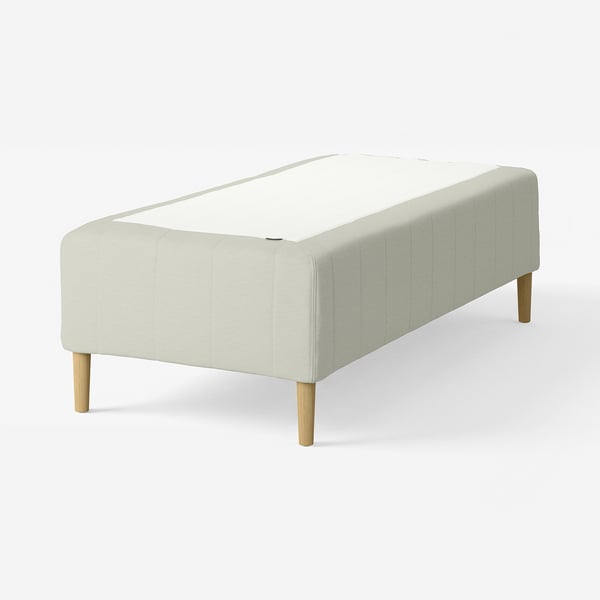 RISHÖJDEN Resårbtn m pocketresårkärna 7 zoner, inkl ben medium fast/Knisa ljusbeige, 105x200 cm