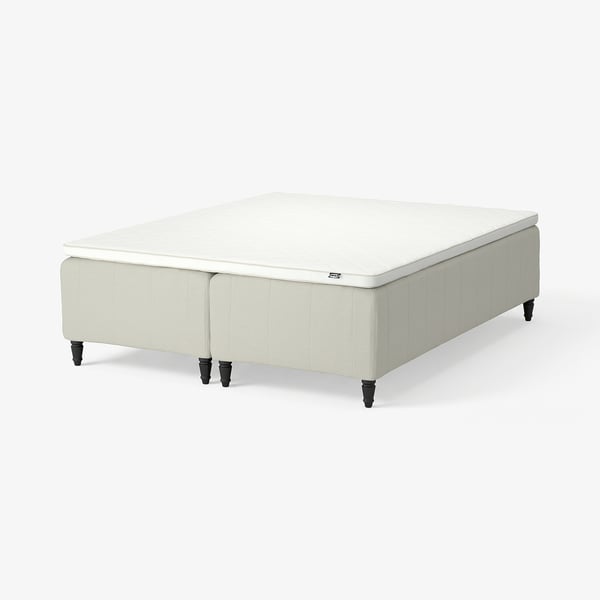 RISHÖJDEN Resårbtn m pocketresårkärna 7 zoner, inkl ben och bäddmadrass medium fast/Knisa ljusbeige Nyläget, 180x200 cm
