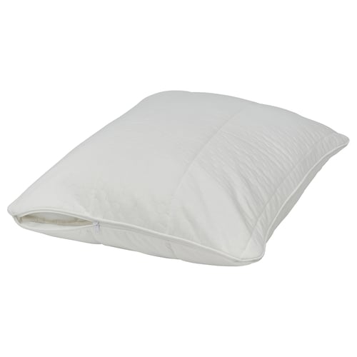 Vit ROSENVIAL kuddskydd, rektangulär, quiltad design, återvunnet material.