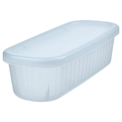 Förvaringslåda i genomskinlig plast med lock för att organisera småsaker.