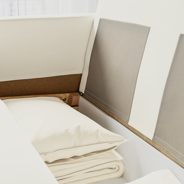 SALTSJÖBADEN 3-sits bäddsoffa med schäslong, Blekinge vit