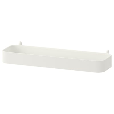 Vit SKÅDIS vägghylla, rektangulär, minimalistisk design, stålbas, epoxifinish.