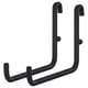 Svarta SKÅDIS väggkrokar, tre böjda utföranden i pulverlackerat stål för att organisera föremål.