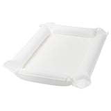 SKÖTSAM vit skötbädd, rektangulär, uppblåsbara sidor, plast, lätt att rengöra.