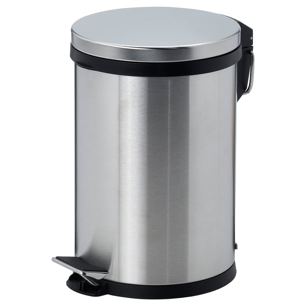 SNÖRPA pedalhink silver - cylindrisk köks-/badrumsavföring