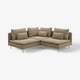 SÖDERHAMN sektionsoffa i beige, lågprofil, djupa säten, slanka metallben, perfekt för avkoppling.