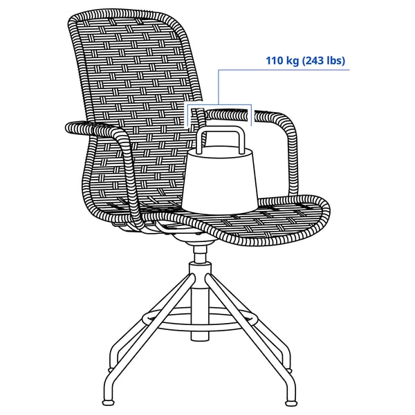 Illustration med mått för produkten: STIGBYGEL.