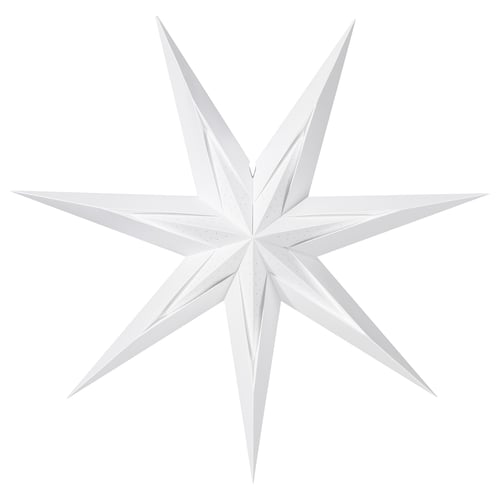 STRÅLA white star-lampa för inomhus, geometrisk pappersdesign med rostfritt stål.