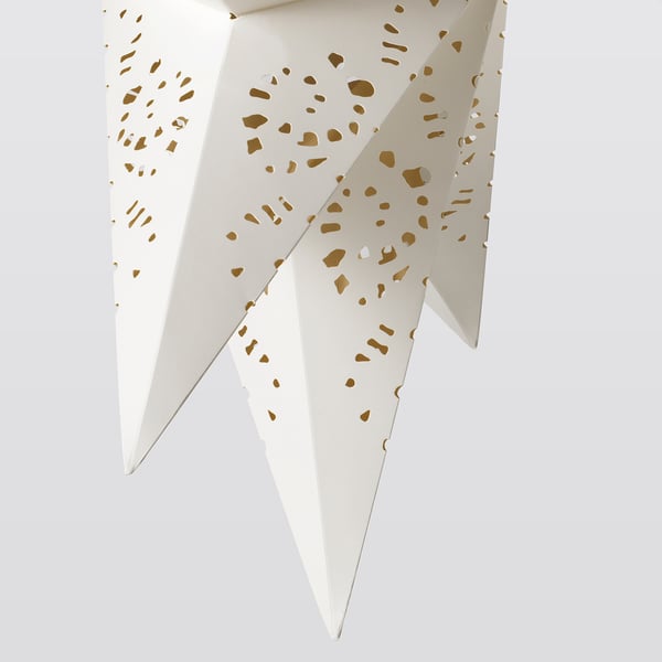 STRÅLA Lampskärm, papper stjärna/spets vit, 70 cm