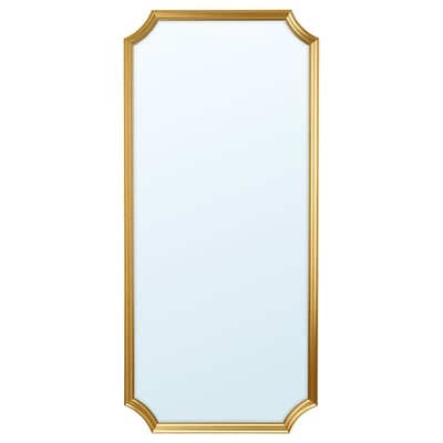 SVANSELE spegel: guldinramad, rektangulär, reflekterande mitt.