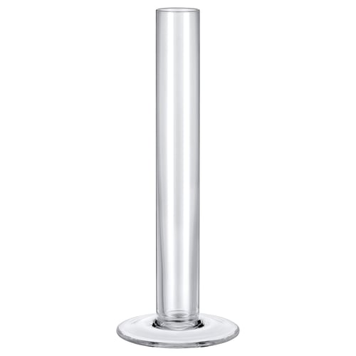 TAJT-glasvas, klar med smal hals och stabil bas, enkel, elegant.