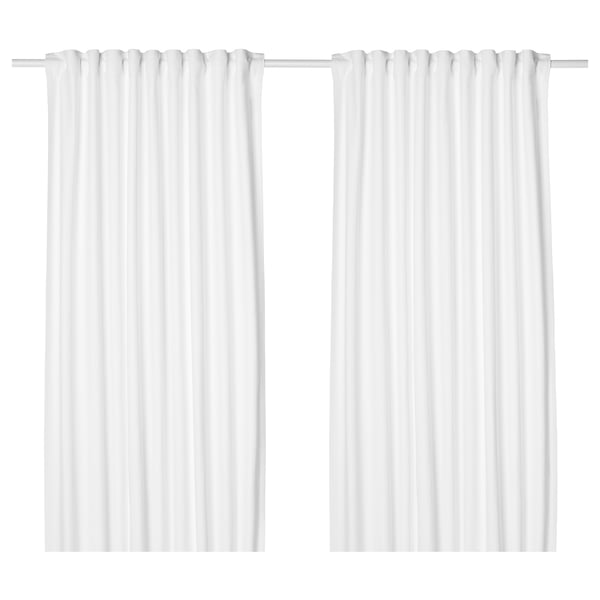 TIBAST vita gardiner, bomull, rektangel, enfärgad.