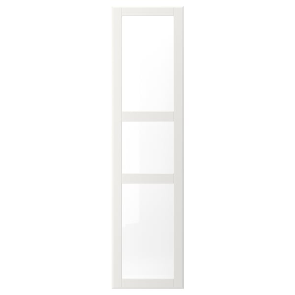 Vit TYSSEDAL glasdörr med ram, elegant rektangulär design, modern stil.