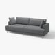 Grå UPPÅKRA-soffa, modern design, tyg längs metallben, avslappnad och bekväm sits.