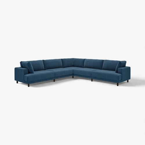 UPPÅKRA sektionssoffa, blå, modern design med bekväma kuddar.