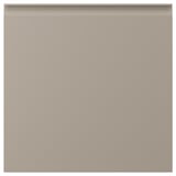 UPPLÖV beige kökslucka, fasade kanter, integrerat handtag, återvunnet material.