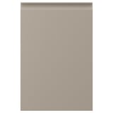 UPPLÖV beige köksskåp med snyggt, integrerat handtag och fasade kanter.