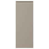 En beige UPPLÖV kökslucka med en elegant, modern design med ett sömlöst integrerat handtag.