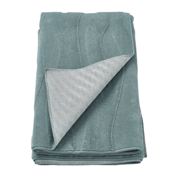 Vikt VÄXELFEL-matta , teal, återvunnen polyester, 3D-mönster.