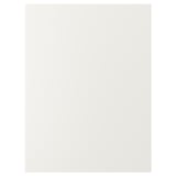Ikea VEDDINGE vitt slätt köksskåp, rektangulär form med rena moderna linjer.
