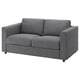 VIMLE loveseat: grå, tyg, rektangel, 2 kuddar.