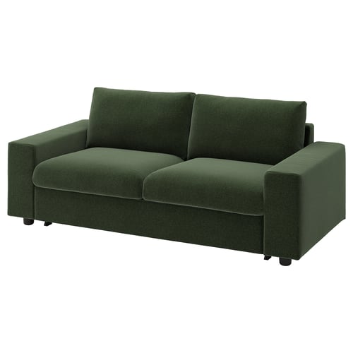 VIMLE 2-sits bäddsoffa, med breda armstöd/Johanneshov mörkgrön