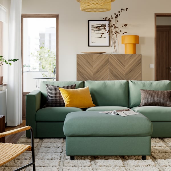 VIMLE Fotpall med förvaring, Johanneshov mörkgrön