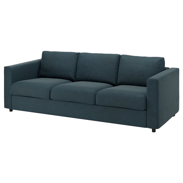VIMLE blågrön 3-sits soffa, modern design med rena linjer.