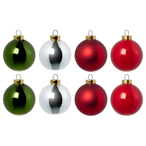 VINTERFINT Julgranspynt, kula glas/mixade färger, 6 cm