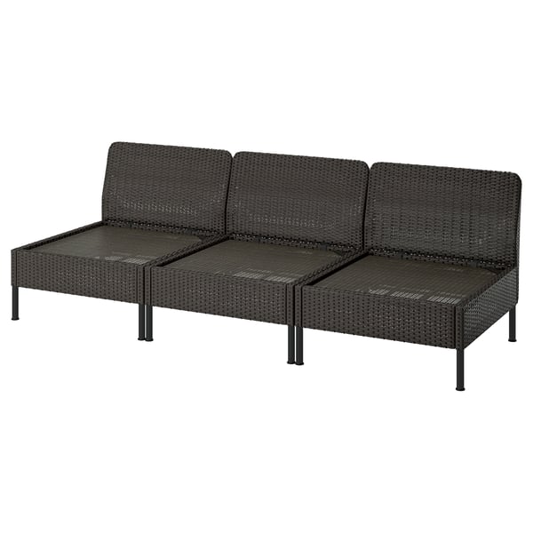 VITTSKÄR 3-sits modulsoffa, utomhus/konstrotting mörkgrå