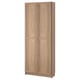 BILLY bookcase - light brown, 2 doors, particleboard