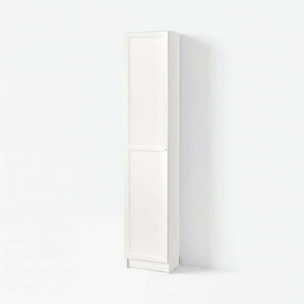 BILLY / OXBERG Bookcase with doors, white, 40x30x202 cm