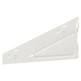 White BOAXEL steel wall bracket with epoxy coating and slots for versatile storage.