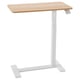 Modern adjustable desk, BOLLSIDAN, white legs, light wooden top, minimalist design, easy-move castors, height adjustable.