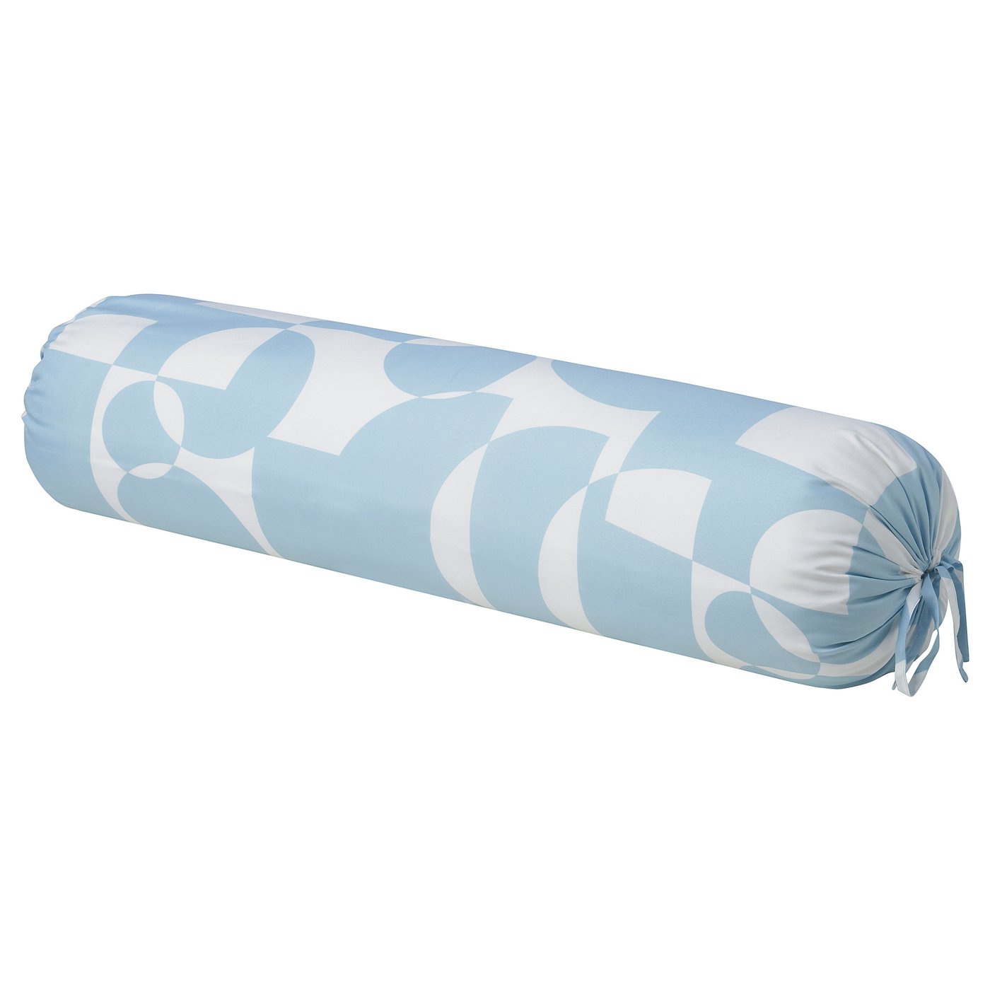 BRUKSVARA roll pillow, light blue with white pattern, soft recycled polyester.