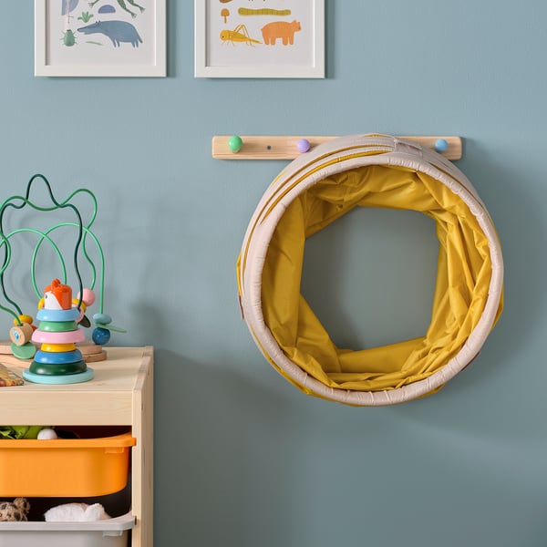 DVÄRGMÅS Play tunnel, yellow/beige