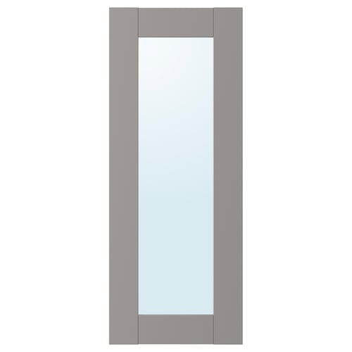 A grey ENHET mirror with a sleek frame. Its rectangular and has a simple, modern design.