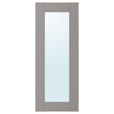 A grey ENHET mirror with a sleek frame. Its rectangular and has a simple, modern design.