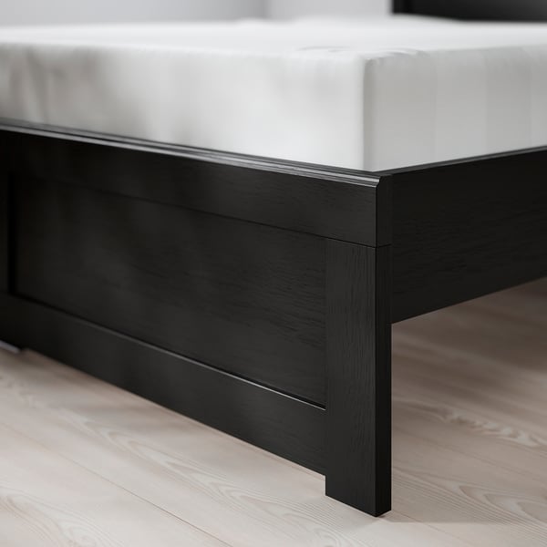 FÅGELFJÄLLET Bed frame, black oak effect/Lönset, 150x200 cm