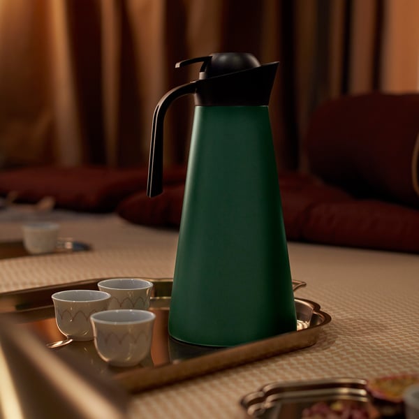 GOKVÄLLÅ Vacuum flask, dark green, 1.5 l