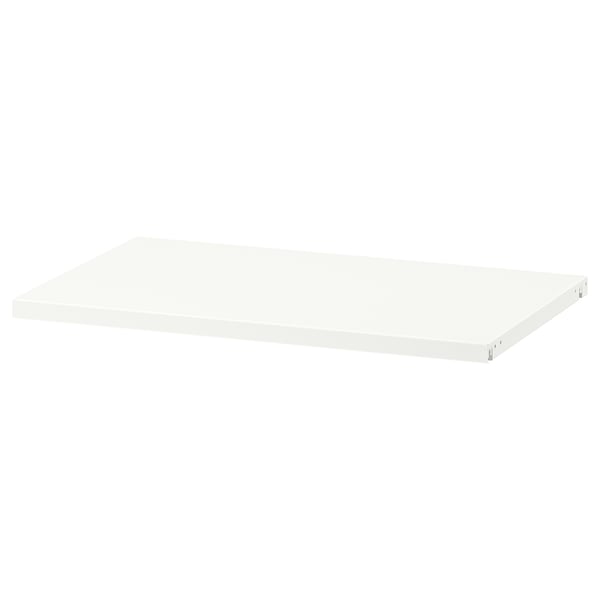 A white metal shelf, part of the HJÄLPA series, suitable for organising items.